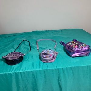 2 purses and a mini backpack